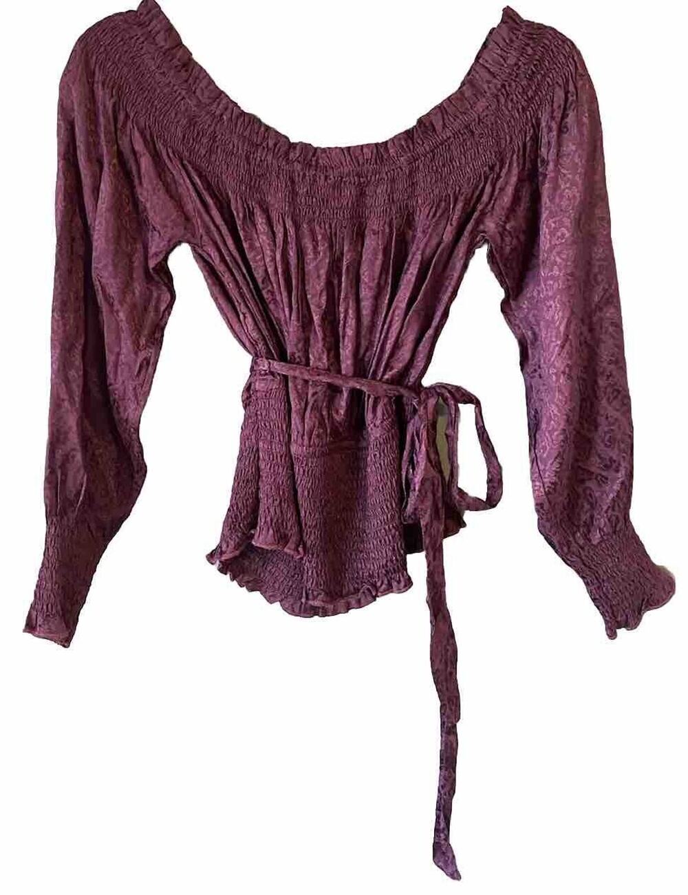 Express Shirt Womens Size Medium Chocolate Brown Going Out Animal Print Blouse